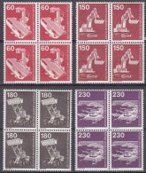 Berlin, 1978, 4 Viererblöcke Nr. 582-586 ** Freimarken Dauerserie "Industrie Und Technik (II)" Komplette Ausgabe - Ongebruikt