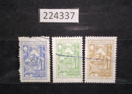224337; Syria; Revenue Stamp 50, 100, 200 Piastres; Damascus 1992; Higher Labor Committee ; Canceled - Siria