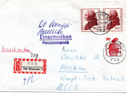 79641 - Bund - 1975 - 2@90Pfg Kant MiF A R-Bf GOEPPINGEN -> MOSKVA (UdSSR) - Lettres & Documents