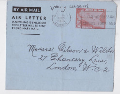 Liberia Monrovia Lettre Par Avion Aérogramme Urgent Air Mail Letter Aerogram 1966 - Liberia