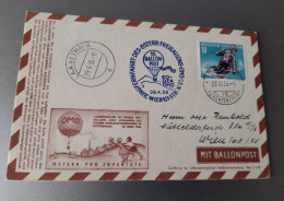 Liechtenstein 1956 Carte Par Ballon En Autriche - Covers & Documents