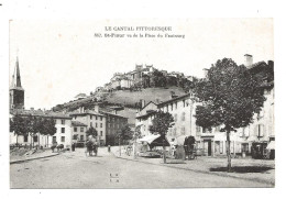 CPA  15 LE CANTAL PITTORESQUE  St FLOUR Vue De La Place Du Faubourg   écrite ( 1863) - Saint Flour