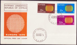 Europa CEPT 1970 Chypre - Cyprus - Zypern FDC1 Y&T N°324 à 326 - Michel N°332 à 334 - 1970