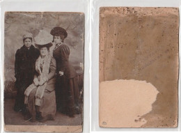 Photo Cabinet Portrait On Passepartout. Three Women - Personnes Anonymes