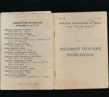 FIB-CIO- Fédération Internationale De Boules Torino  Règlement Technique International-pétanque +articles De Presse 1967 - Bocce