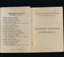 FIB-CIO- Fédération Internationale De Boules Torino  Règlement Technique International-pétanque +articles De Presse 1967 - Boule/Pétanque