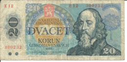 CZECHOSLOVAKIA 20 KORUN 1988 - Tsjechoslowakije