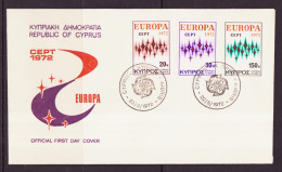 Chypre - Cyprus - Zypern FDC1 1972 Y&T N°366 à 368 - Michel N°374 à 376 - EUROPA - Storia Postale