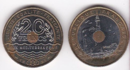 20 Francs Jeux Méditerranéens 1993 Tour De Constance Aigues Mortes, Bimétallique Bicolore - Commémoratives