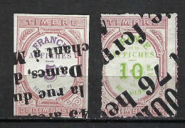 FRANCE Fiscaux Ca.1877: Obl. Typographique Des Journaux Sur TF D'Affiches - Stamps