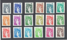 Yvert  1962 à 1979 - Sabine De Gandon - Série De 18 Timbres Neufs Sans Trace De Charnières - 1977-1981 Sabine Of Gandon