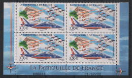 FRANCE - 2008 - Poste Aérienne PA N°YT. 71a - Patroulle De France - Bloc De 4 Coin Daté - Neuf Luxe ** / MNH - Luftpost