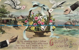 R630653 Greetings Over The Sea. 1913 - Monde