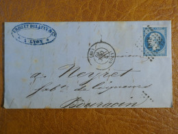 ¤0 FRANCE  LETTRE  1862 LYON A BOURGOIN  ++N°14  ++ AFFRANCH.INTERESSANT - 1849-1876: Classic Period