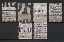 FRANCE Journaux Ca.1869:  Lot De Y&T 7 Obl. Typographique Des Journaux, Forte Cote - Kranten