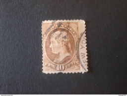 UNITED STATES EE.UU ÉTATS-UNIS US USA 1870 Jefferson Brown Varieta Color Scott N.150 Perforation Moved - Oblitérés