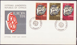 Europa CEPT 1974 Chypre - Cyprus - Zypern FDC1 Y&T N°401 à 403 - Michel N°409 à 411 - 1974