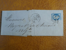 ¤0 FRANCE  LETTRE  1866 LYON A BOURGOIN    ++N°22  ++ AFFRANCH.INTERESSANT - 1849-1876: Classic Period