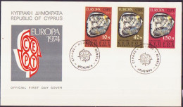 Chypre - Cyprus - Zypern FDC1 1974 Y&T N°401 à 403 - Michel N°409 à 411 - EUROPA - Covers & Documents