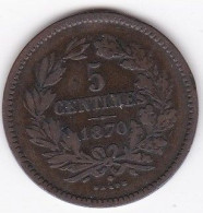 Luxembourg 5 Centimes 1870 Bruxelles, Guillaume III, En Bronze KM#22.1 - Lussemburgo