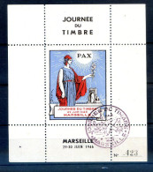 060524  TRES RARE VIGNETTE JOURNEE DU TIMBRE A MARSEILLE EN 1946 - 1940-1949