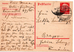 79648 - Deutsches Reich - 1933 - 15Pfg Hindenburg GAKte (o Beschnitten) BERLIN -> BRASOV (Rumaenien) - Lettres & Documents