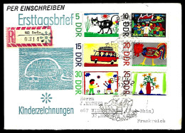 R.D.A - DESSINS D'ENFANTS SUR TIMBRES - SÉRIE COMPLÈTE - RECOMMANDÉ DE BERLIN - Sonstige & Ohne Zuordnung