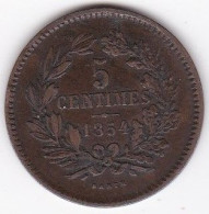 Luxembourg 5 Centimes 1854 Bruxelles, Guillaume III, En Bronze , KM# 22 - Lussemburgo