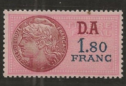 FISCAUX  FRANCE SERIE UNIFIEE N°199 1F80 DA II Rose Neuf Gomme Intacte ** - Stamps