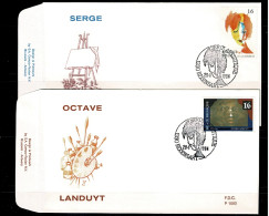 1994 2538 & 2539 FDC's (Rixensart) : " Kunstreeks - Octave Landuyt & Serge Vandercam - Série Artistique - 1991-2000