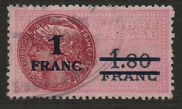 FISCAUX  FRANCE SERIE UNIFIEE N°273  1 F Sur 1F80 DA II Rose - Stamps