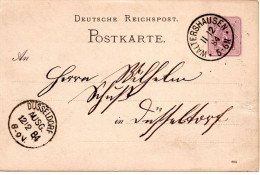 79651 - Deutsches Reich - 1884 - 5Pfg GAKte "684" WALTERSHAUSEN -> DUESSELDORF - Covers & Documents