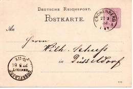 79652 - Deutsches Reich - 1884 - 5Pfg GAKte "8 83" CRONENBERG -> DUESSELDORF - Lettres & Documents