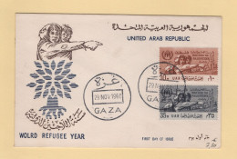 UAR - Palestine - Gaza - 29 Nov 1960 - Annee Refugies - Refugee Year - Covers & Documents
