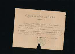 Certificat D'acceptation  Par Le Directeur  Colonel  Génie De Maubeuge à Bertaux Valéry Travaux 1897 - Non Classés