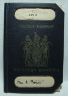 Rare Collectible British SOUTHERN RHODESIA Passport 1952 W/7 Consular Revenues Rhodesia Nyasaland & More - Historical Documents