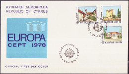 Europa CEPT 1978 Chypre - Zypern - Cyprus FDC1 Y&T N°479 à 481 - Michel N°484 à 486 - 1978