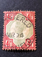 GREAT BRITAIN  SG 206  S Green And Carmine  FU  Has Ironed-out Crease  CV £140 - Gebruikt