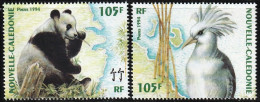 1994 New Caledonia HONG KONG'94: Giant Panda, Kagu Set (** / MNH / UMM) - Songbirds & Tree Dwellers