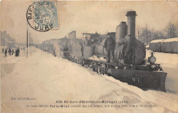 39-ANDELOT-EN-MONTAGNE- EN GARE D'ANDELOT-EN-MONTAGNE- LE TRAIN 503 BIS PARIS-MILAN RETARDE PAR LES NEIGES 2 FEV 1907 - Other & Unclassified
