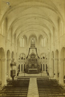 France Boulogne Sur Mer? Cathedrale Interieur Ancienne Carte Cabinet Photo Chamoin 1880 - Old (before 1900)