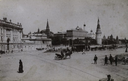 Russie Moscou Le Kremlin Avec Le Quai Ancienne Carte Cabinet Photo Hebensperger 1890 - Old (before 1900)