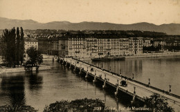 Suisse Geneve Pont Du Mont Blanc Ancienne Carte Cabinet Photo Photoglob 1890 - Old (before 1900)
