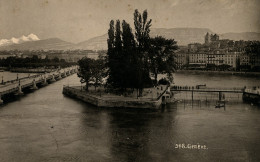 Suisse Geneve Panorama Pont Ancienne Carte Cabinet Photo Photoglob 1890 - Old (before 1900)