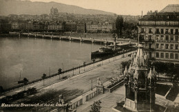 Suisse Geneve Panorama Monument Brunswick Ancienne Carte Cabinet Photo Photoglob 1890 - Anciennes (Av. 1900)