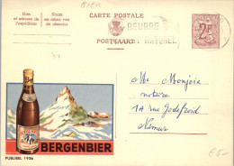 BIER- BERGENBIER, Belgische Ganzsache, 1963 - Publicité