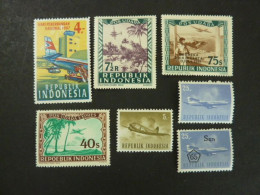 INDONESIE, LOT De 7 TIMBRES Oblitérés, Thème AVIONS - Indonesia