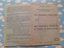 CARTE SEMESTRIELLE D'INSCRIPTION AU SERVICE DE MAIN D'OEUVRE - Tessere Associative