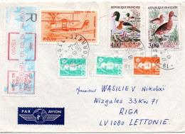 79656 - Frankreich - 1993 - 20F Luftpost MiF A R-LpBf (Frankatur Doppelt!) USSEL -> RIGA (Lettland) - Briefe U. Dokumente