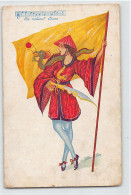 China - Woman Holding The Chinese National Flag - National Anthem - Artist Signe Dby Xavier Sager - Publ. A. Noyer - China
